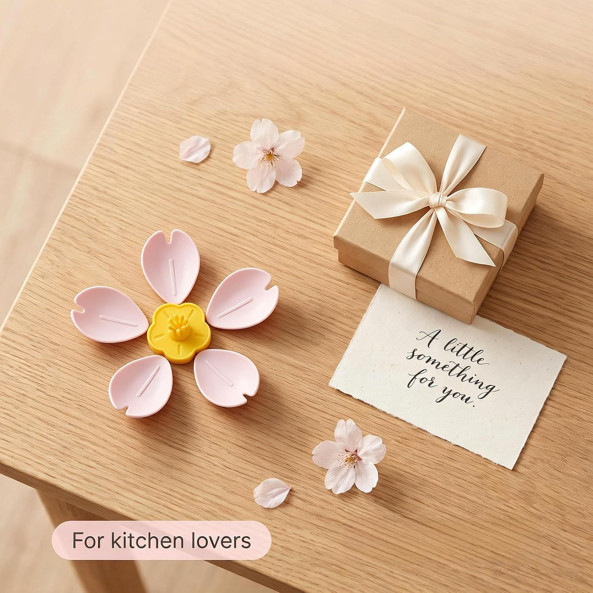 Cherry Blossom Magnetic Bag Clips, Pink Sakura, 1 Flower 5 Clips