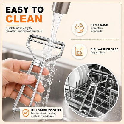 2-Pack Vegetable Peeler Set, Heavy-Duty & Y Peeler, Stainless Steel