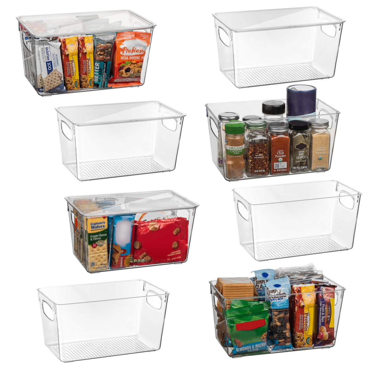 CLEARSPACE Plastic Storage Bins With lids – Perfect Kitchen Fridge Organizer, Pantry Organization, Cabinet Organizers (4 Pack)