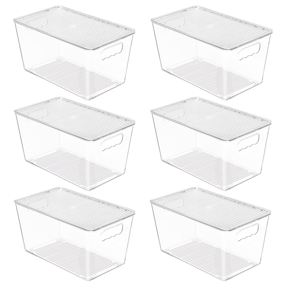 Vtopmart 8 Pack Clear Stackable Storage Bins with Lids and Handles, XLarge