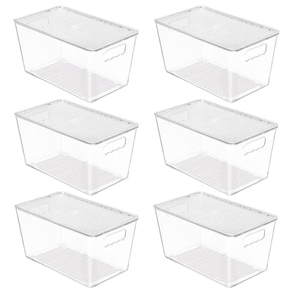 Vtopmart 8 Pack Clear Stackable Storage Bins with Lids and Handles, XLarge