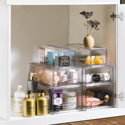 Sorbus Clear Stackable Storage Drawers for Refrigerator (Medium, 2 Pack)