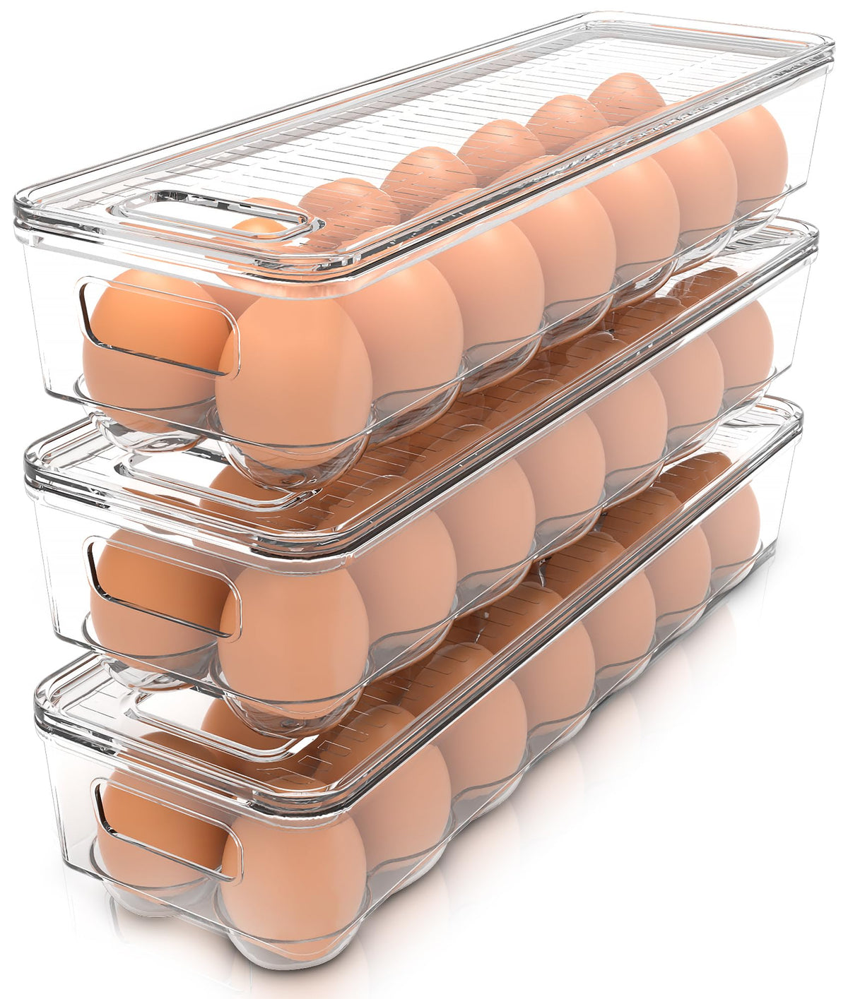 Utopia Home Egg Holder for Fridge, Stackable Egg Container, 2 Pack, Clear