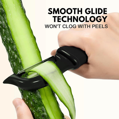 Swivel Vegetable Peeler Soft Comfort Handle Sturdy Long-Lasting 2Pcs Black