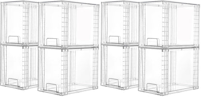 Vtopmart 4 Pack Stackable Clear Drawer with Dividers