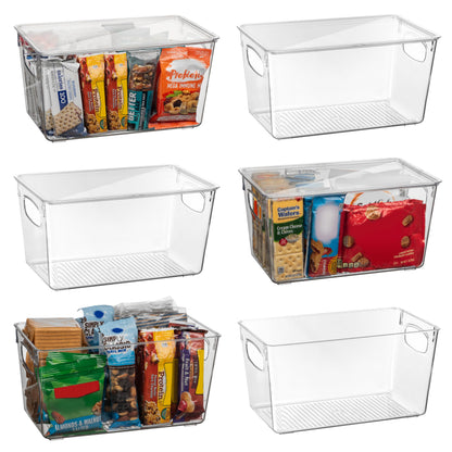 CLEARSPACE Plastic Storage Bins With lids – Perfect Kitchen Fridge Organizer, Pantry Organization, Cabinet Organizers (4 Pack)