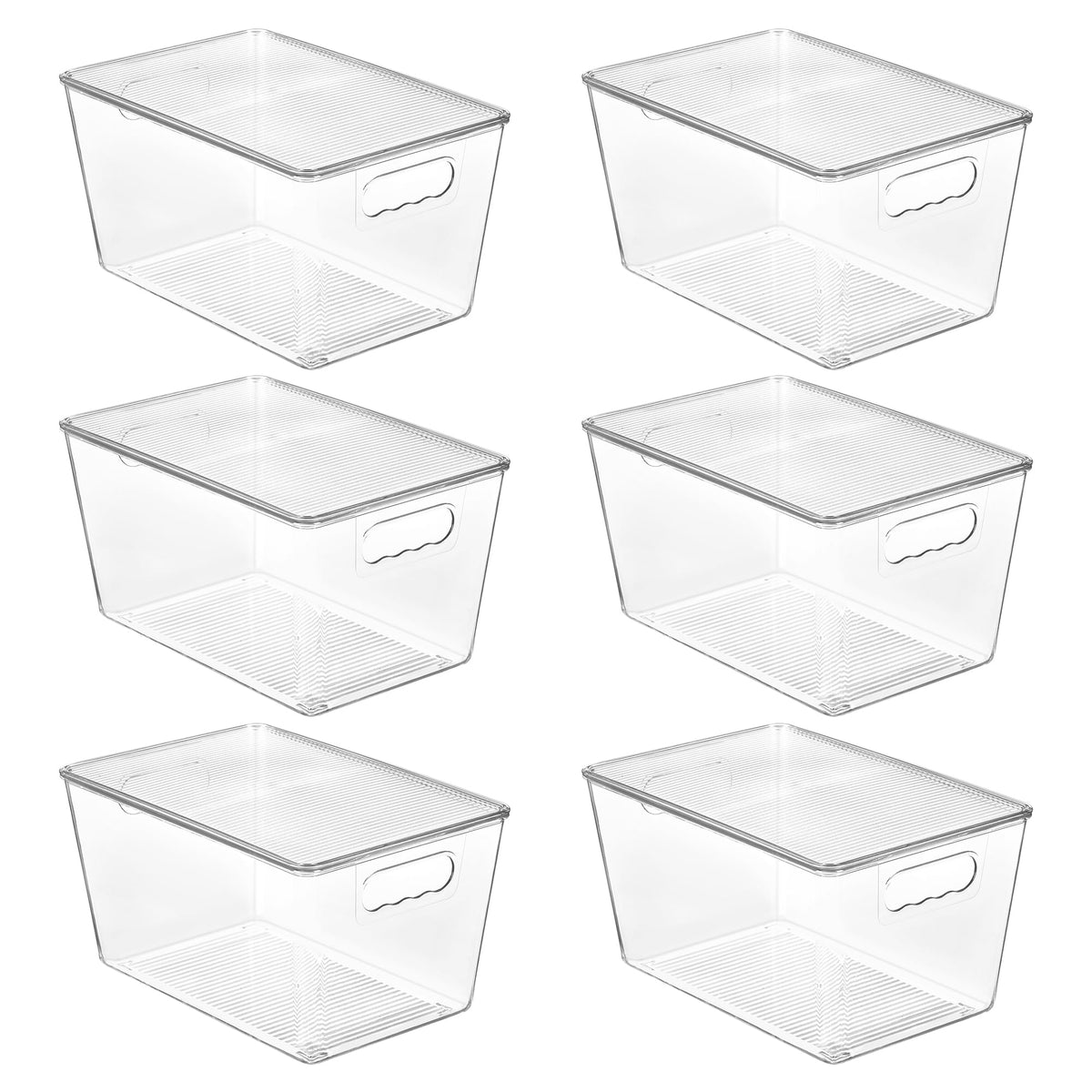 Vtopmart 4 Pack Clear Stackable Storage Bins with Lids and Handles, Large