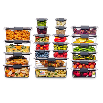 Rubbermaid Brilliance Food Storage Containers, Set of 5 (10 Pieces), BPA-Free, Leak-Proof, Clear
