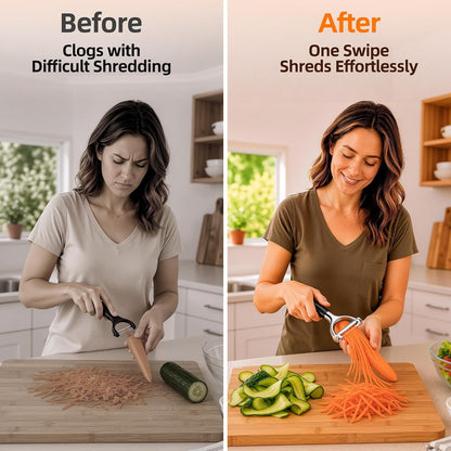 Ultra-Sharp Vegetable Julienne Peeler for Salad: Shreds in Seconds