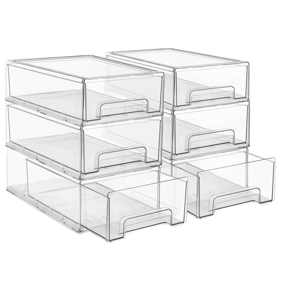 Sorbus Clear Stackable Storage Drawers for Refrigerator (Medium, 2 Pack)