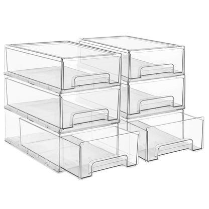 Sorbus Clear Stackable Storage Drawers for Refrigerator (Medium, 2 Pack)