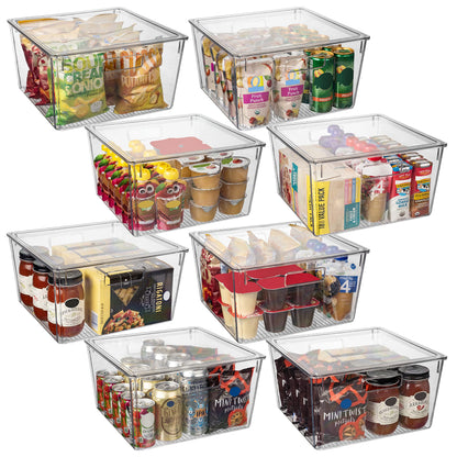 ClearSpace Plastic Storage Bins with Lids for Pantry & Fridge, 4 Pack