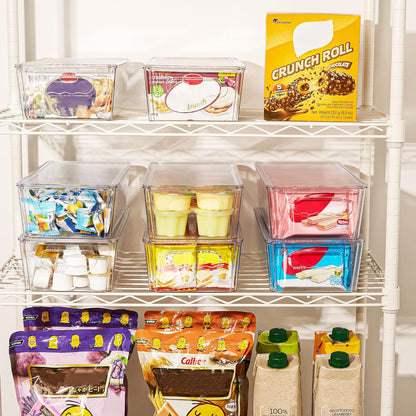 Vtopmart 8pcs Clear Stackable Storage Bins with Lids